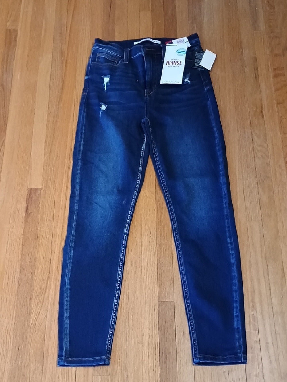 Celebrity Pink Hi-Rise Dark Blue Distressed Women’s Jeans